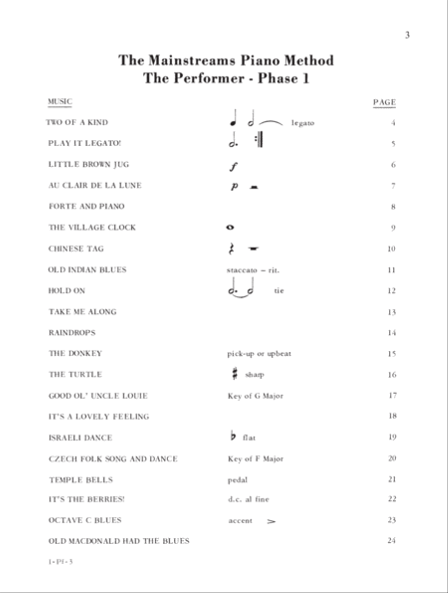 Mainstreams - The Performer 1 (Digital Download) Piano Method scores gallery preview page 3