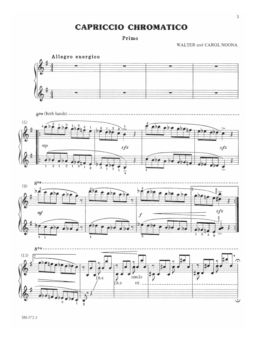 Capriccio Chromatico Piano Duet - Digital Sheet Music page 3