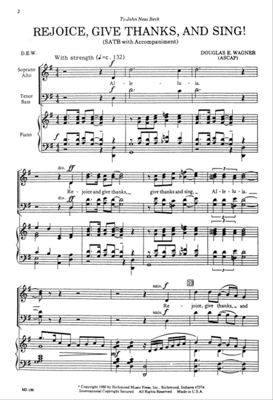 Rejoice Give Thanks and Sing (Digital Download) 4-Part scores gallery preview page 2