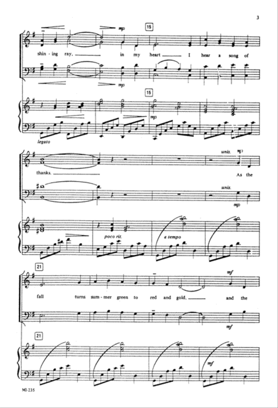 A Song of Thanks (Digital Download) 4-Part scores gallery preview page 3