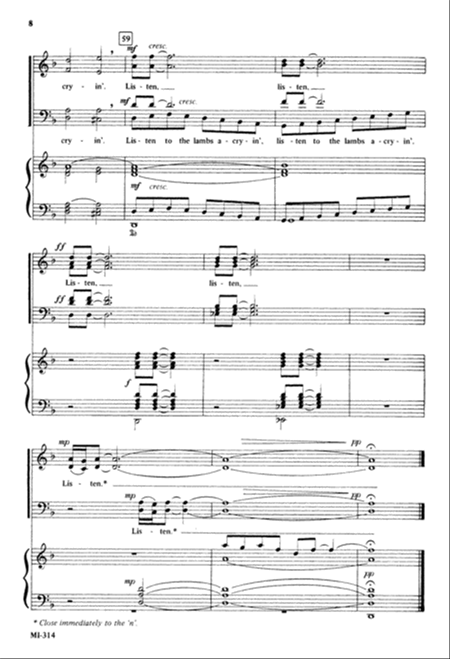 Listen to the Lambs (Digital Download) 4-Part scores gallery preview page 8