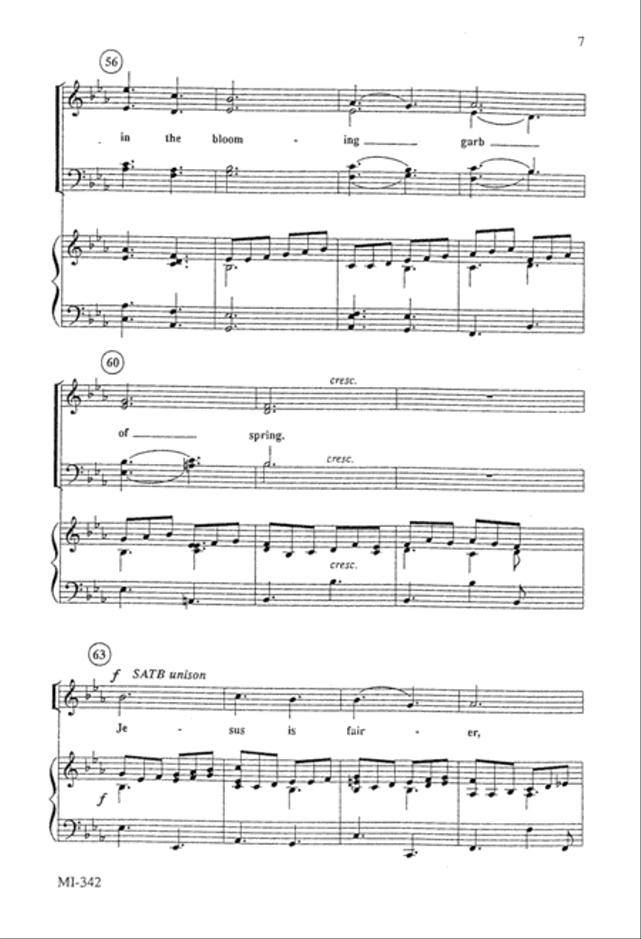 Fairest Lord Jesus (Digital Download) 4-Part scores gallery preview page 7
