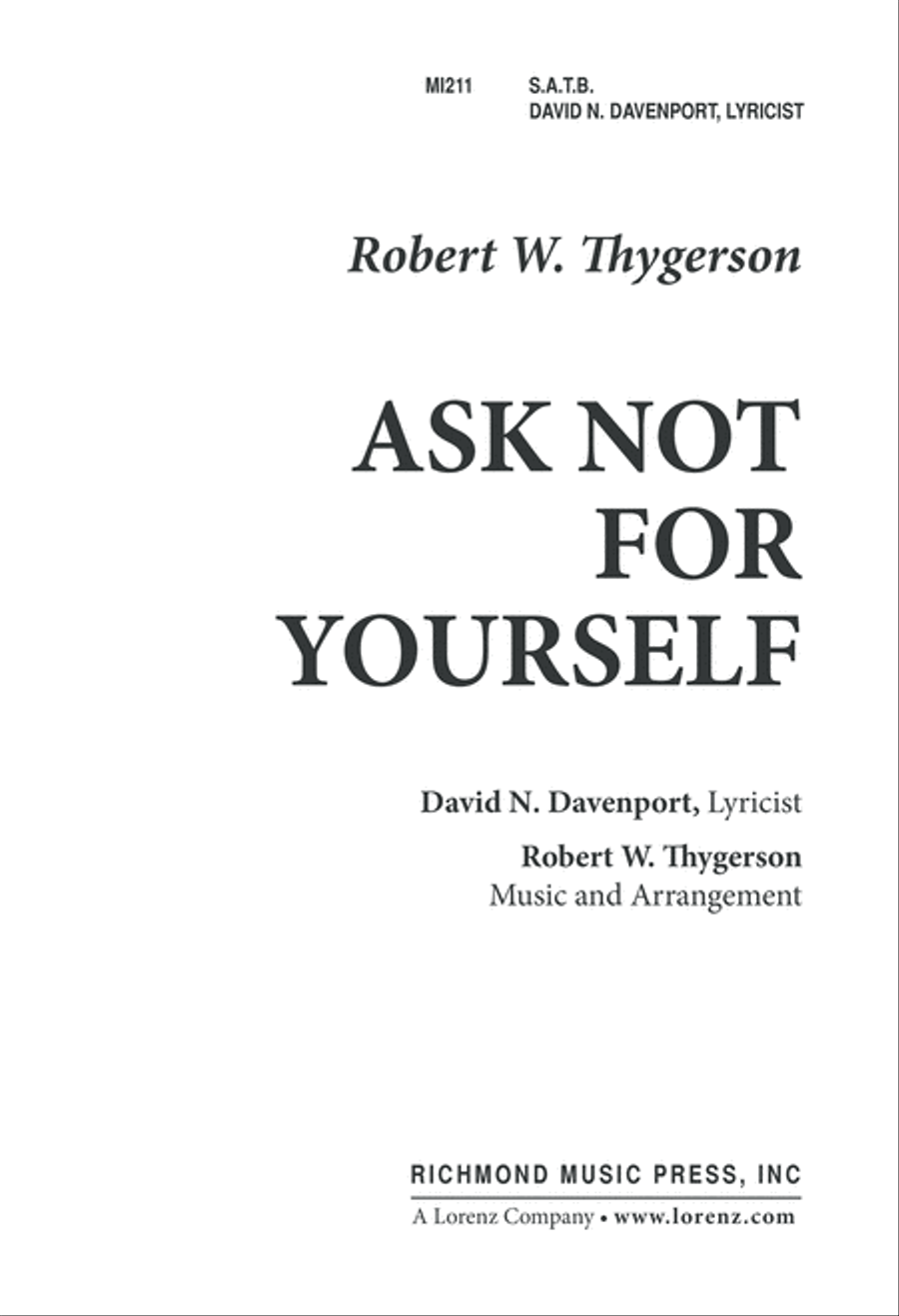 Ask Not for Yourself (Digital Download) 4-Part scores gallery preview page 1