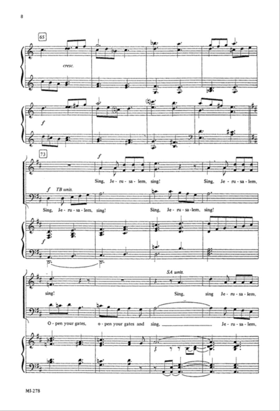 Sing, Jerusalem, Sing! (Digital Download) 4-Part scores gallery preview page 8