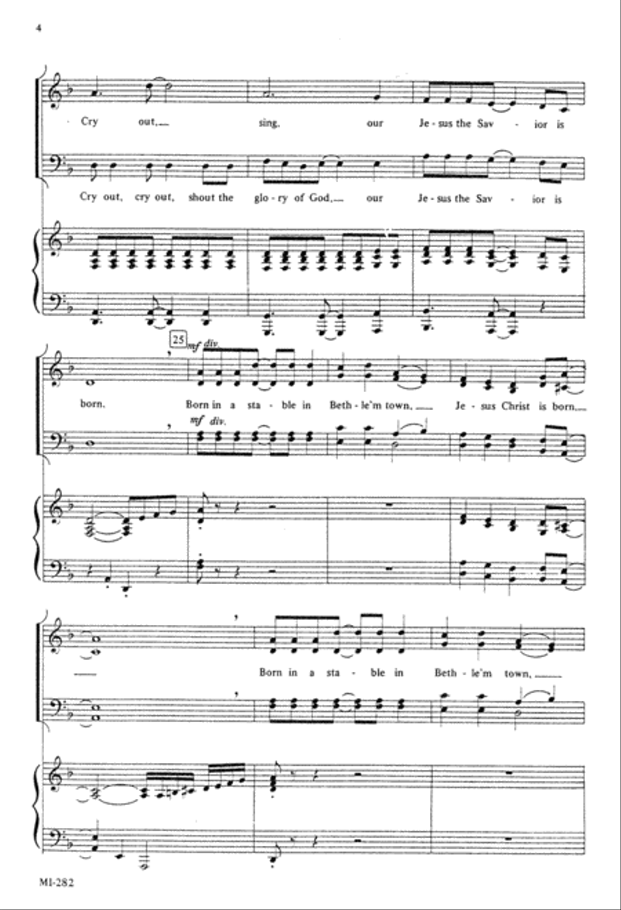 Cry Out (He Is Born) (Digital Download) 4-Part scores gallery preview page 5