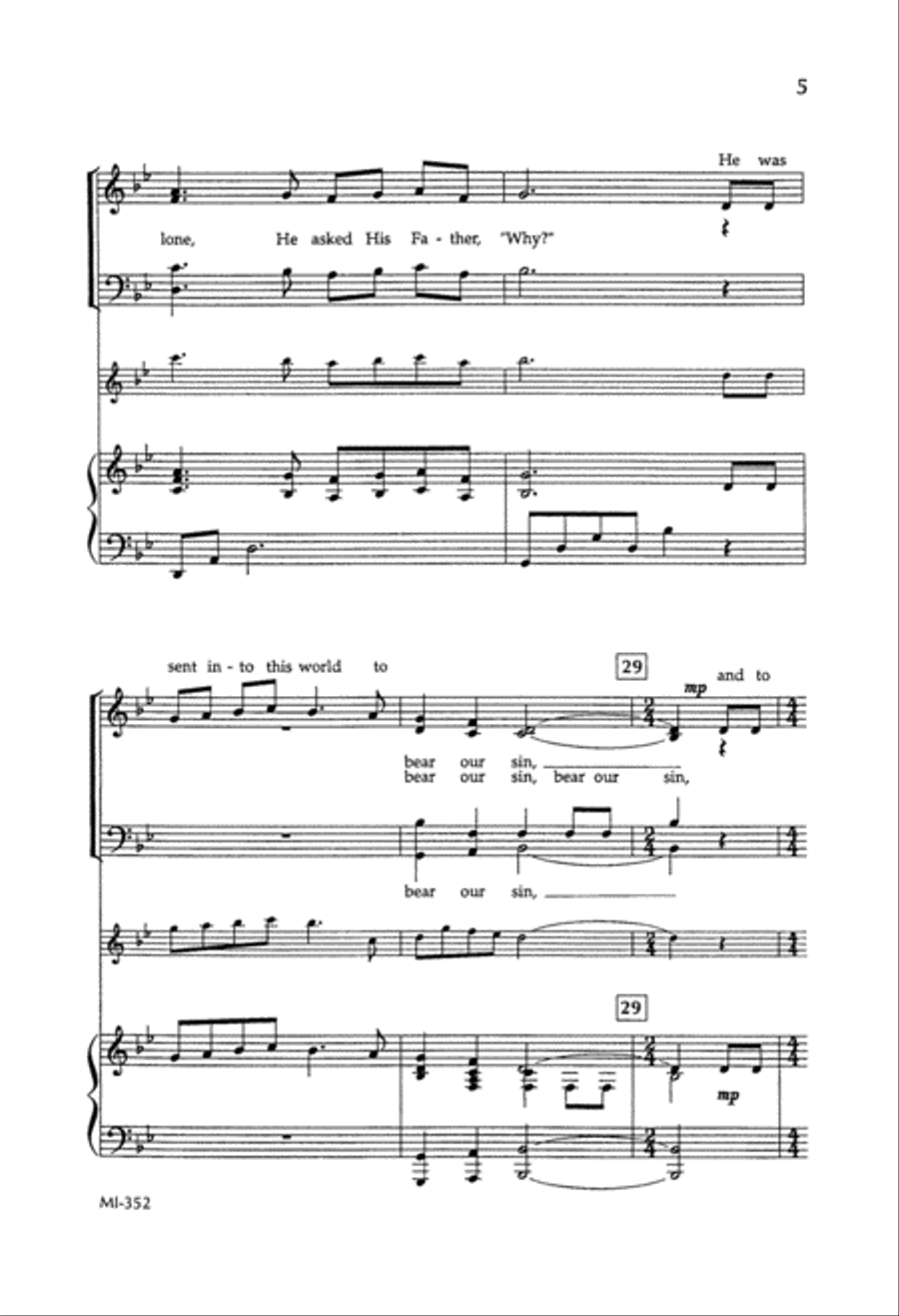 Our Savior Prayed Alone (Digital Download) 4-Part scores gallery preview page 5