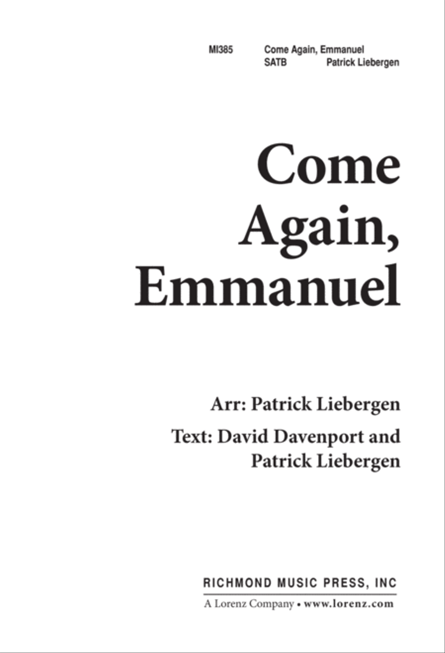 Come Again, Emmanuel (Digital Download) 4-Part scores gallery preview page 1