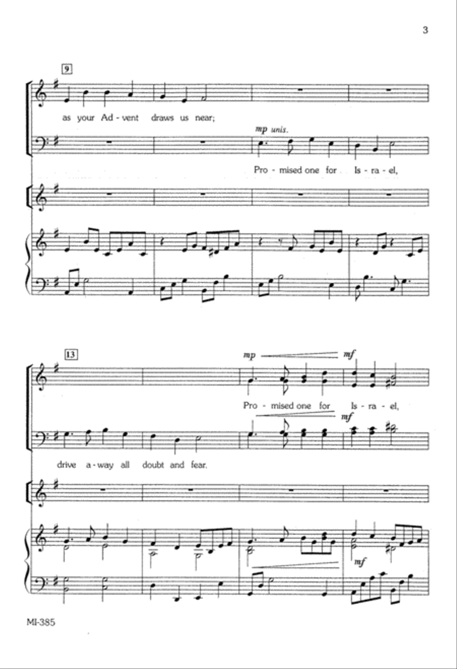 Come Again, Emmanuel (Digital Download) 4-Part scores gallery preview page 3