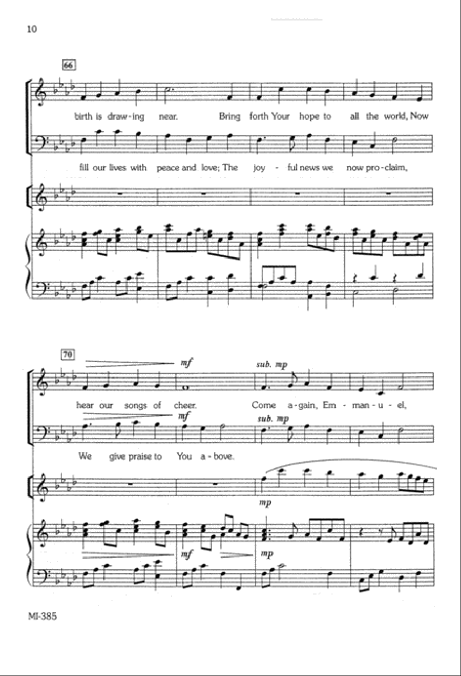 Come Again, Emmanuel (Digital Download) 4-Part scores gallery preview page 10