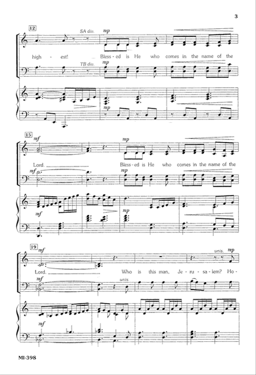 Jerusalem Behold Your King (Digital Download) 4-Part scores gallery preview page 3