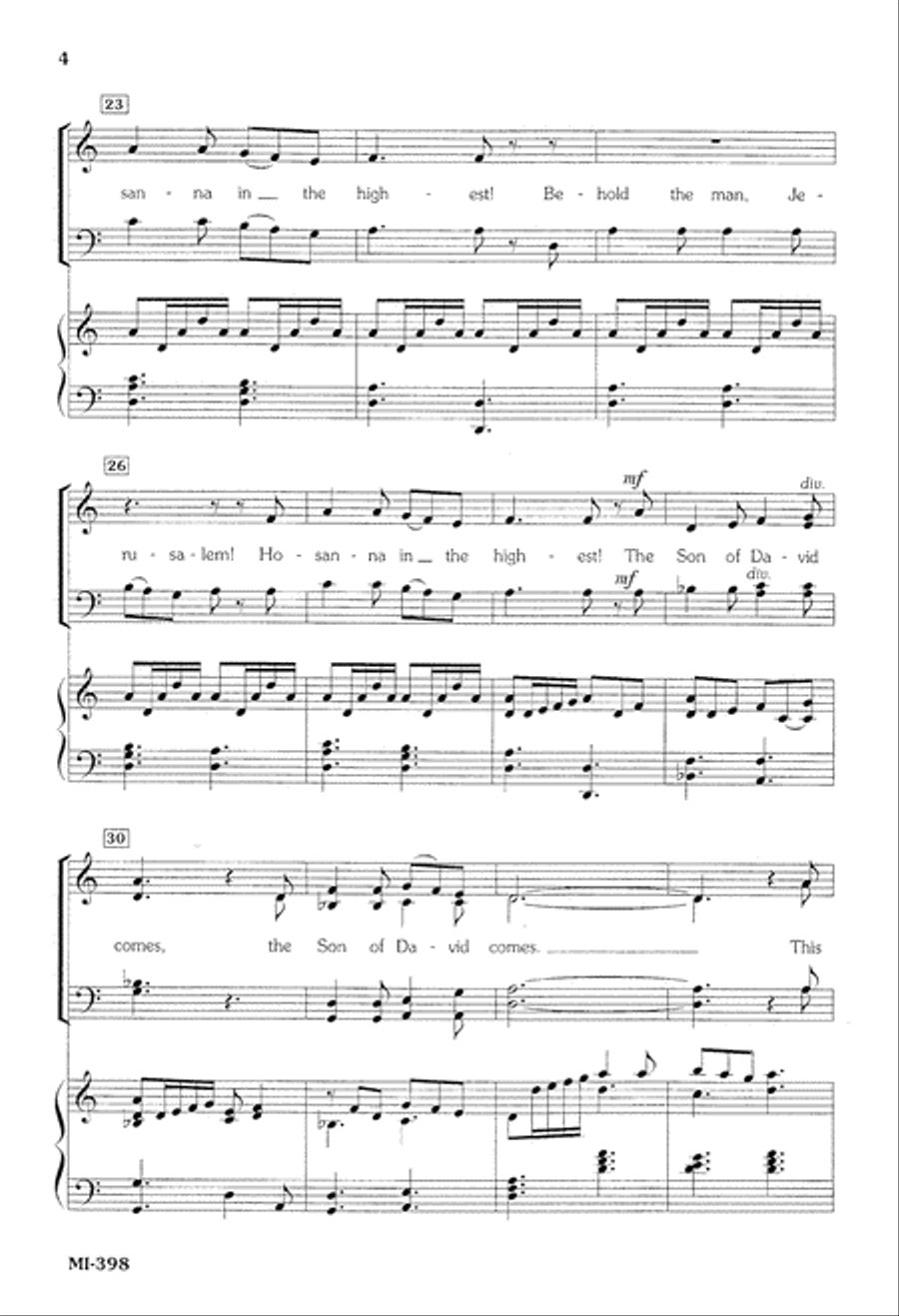 Jerusalem Behold Your King (Digital Download) 4-Part scores gallery preview page 4