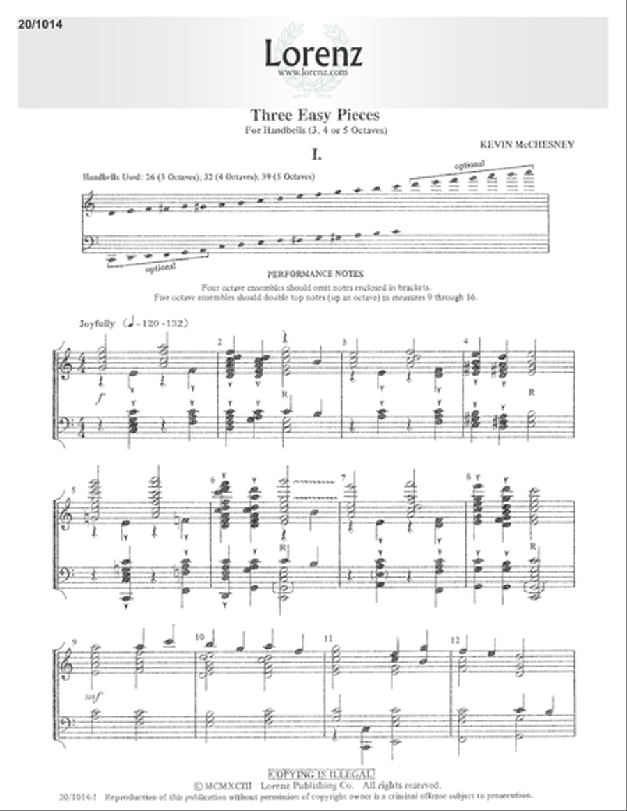 Three Easy Pieces (Digital Download) 5-Octaves scores gallery preview page 1