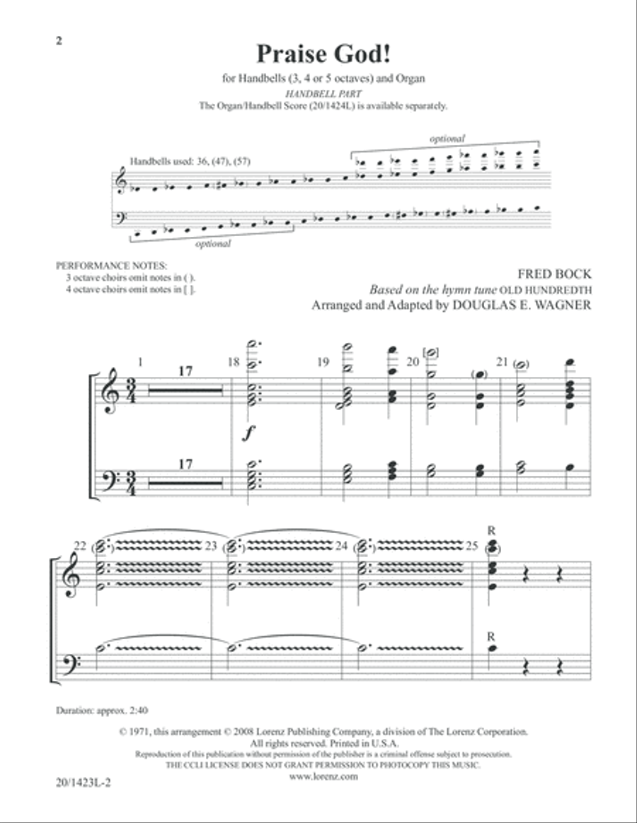 Praise God! - Handbell Part (Digital Download) 5-Octaves scores gallery preview page 2
