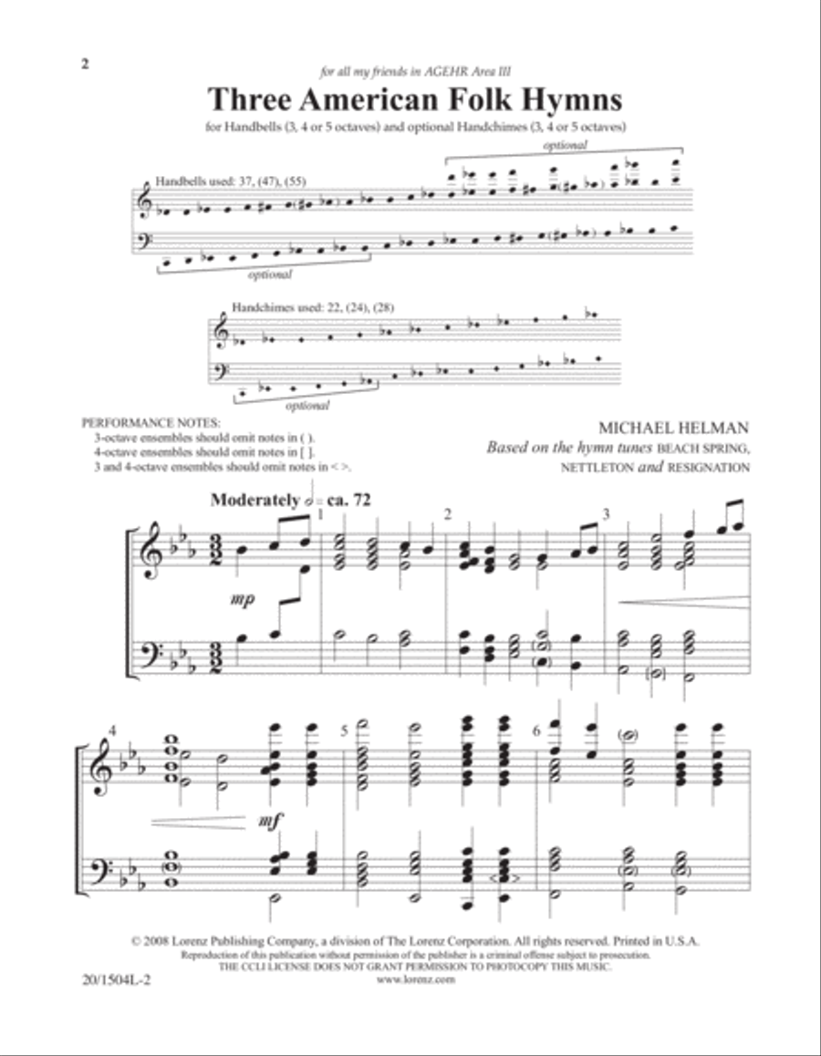 Three American Folk Hymns (Digital Download) 5-Octaves scores gallery preview page 2