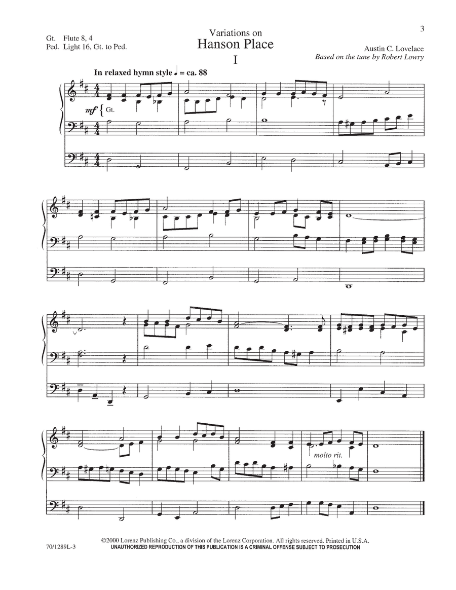 Variations on Five Hymn Tunes for Organ (Digital Download) Organ scores gallery preview page 5