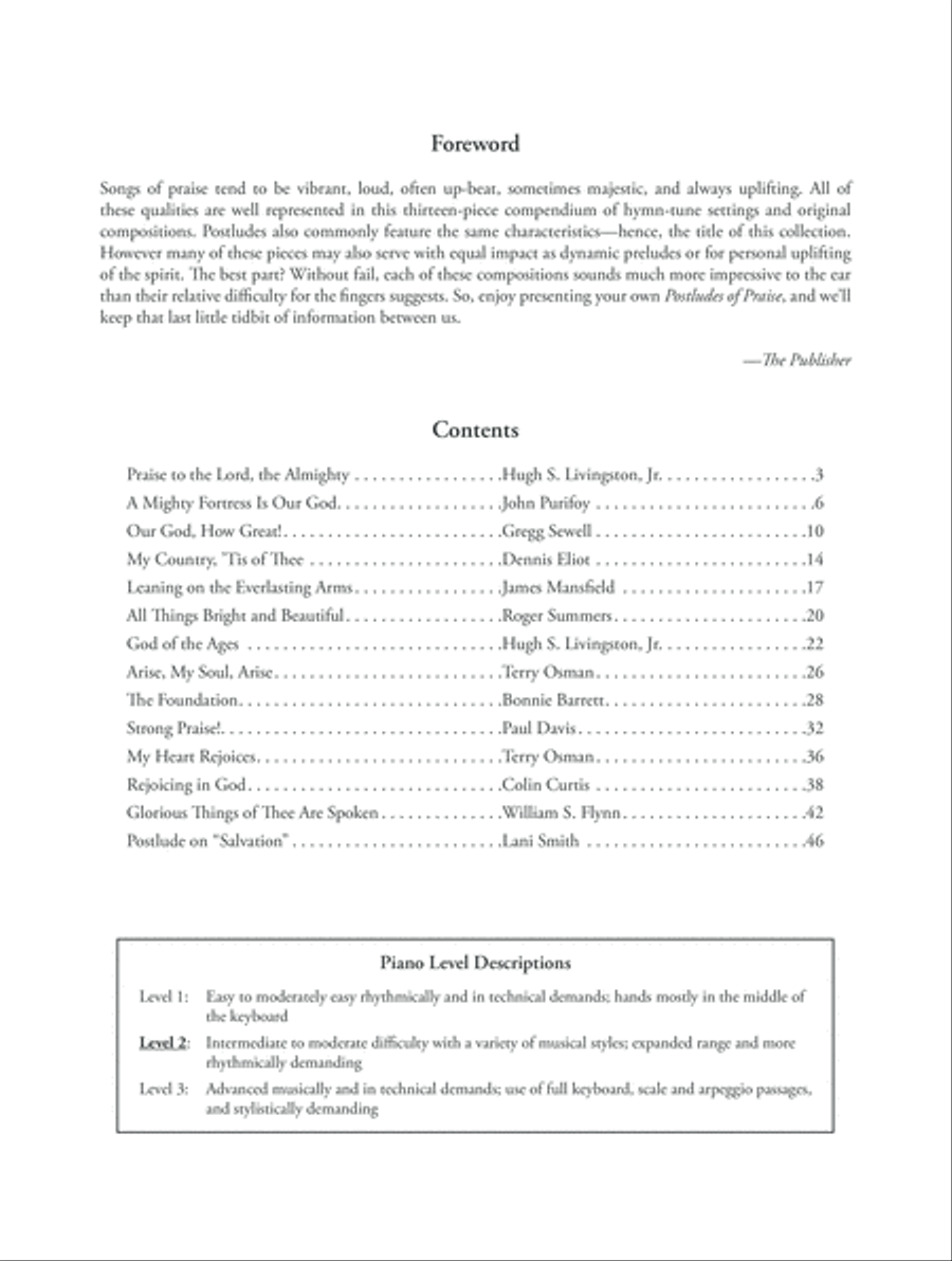 Postludes of Praise for Piano (Digital Download) Piano Solo scores gallery preview page 2