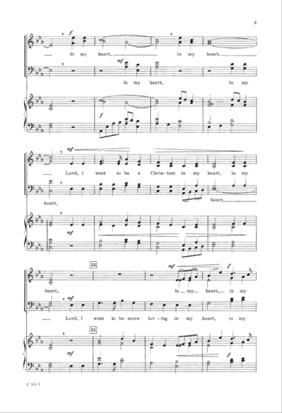 Lord, I Want to be a Christian (Digital Download) 4-Part scores gallery preview page 3