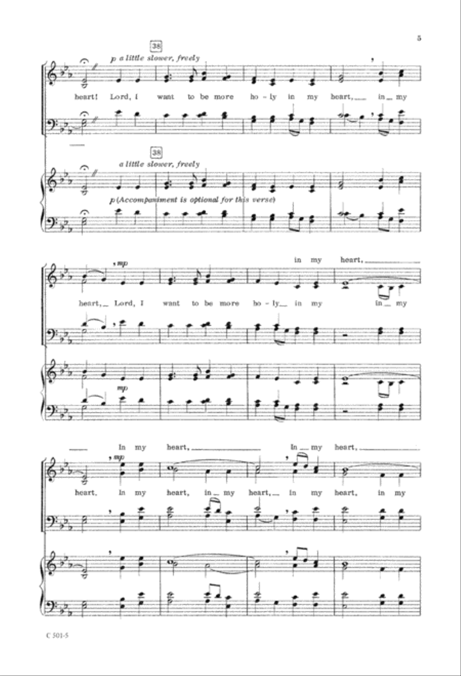 Lord, I Want to be a Christian (Digital Download) 4-Part scores gallery preview page 5