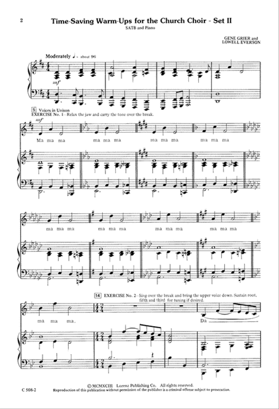 Practical Time-Saving Warm-Ups - Church Choir Set II (Digital Download) 4-Part scores gallery preview page 2
