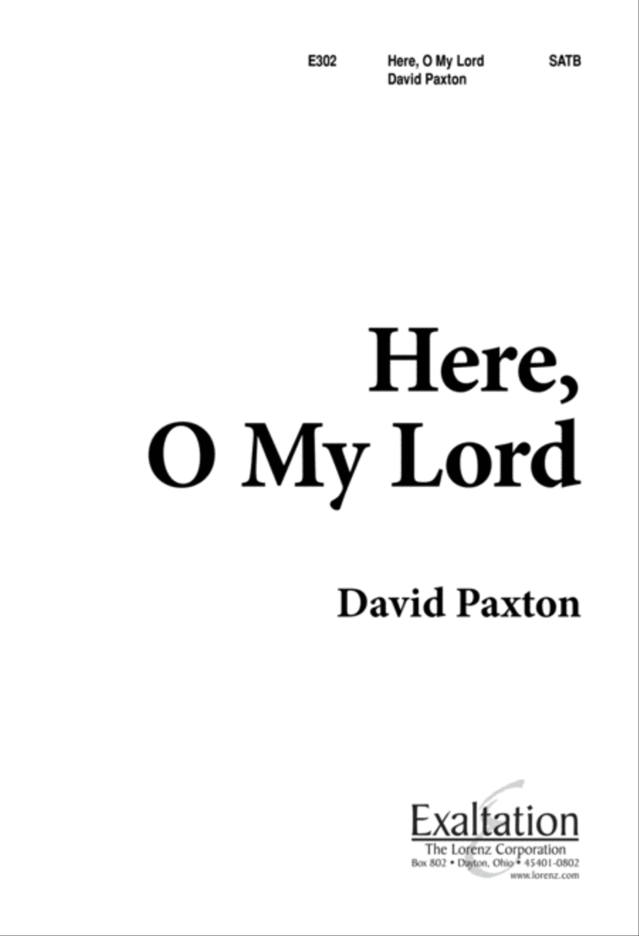Here, O My Lord (Digital Download) 4-Part scores gallery preview page 1