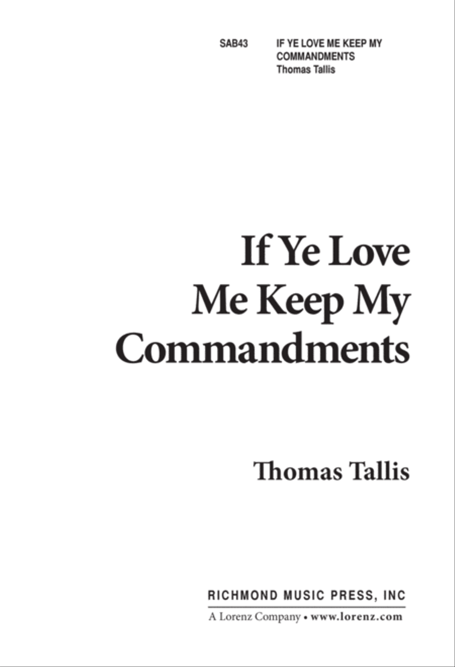 If Ye Love Me, Keep My Commandments - SAB (Digital Download) 3-Part scores gallery preview page 1