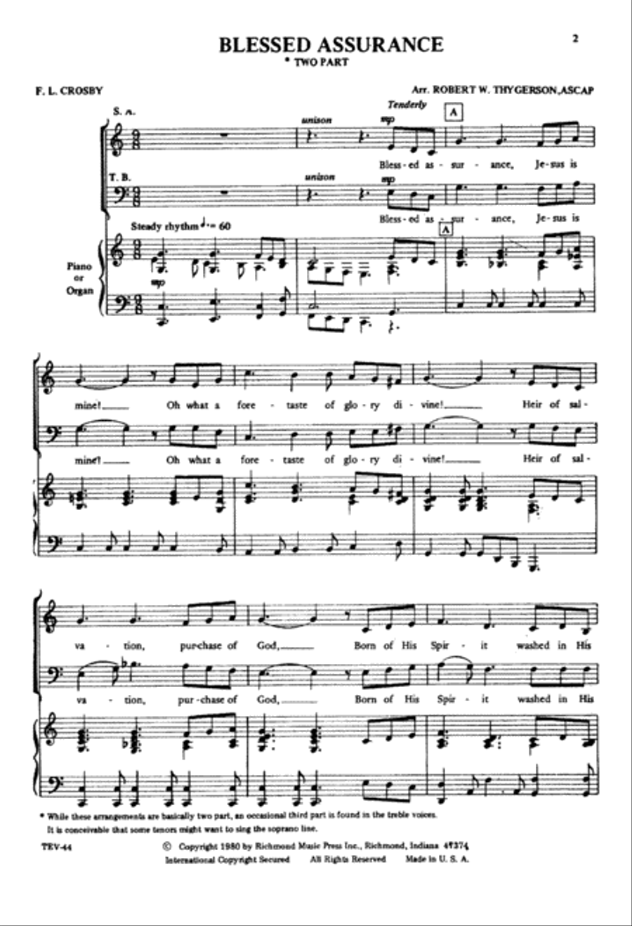 Blessed Assurance - 2pt (Digital Download) 2-Part scores gallery preview page 3