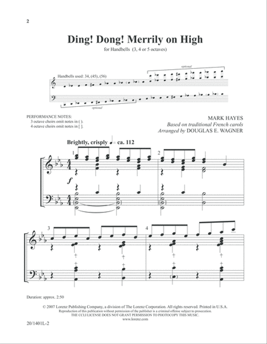 Ding! Dong! Merrily on High (Digital Download) 5-Octaves scores gallery preview page 2