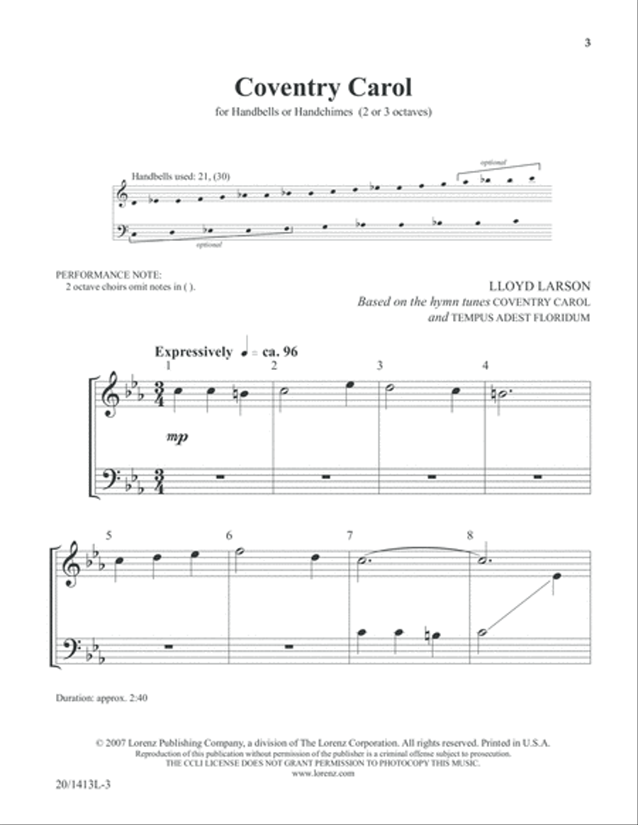 Coventry Carol (Digital Download) 3-Octaves scores gallery preview page 3