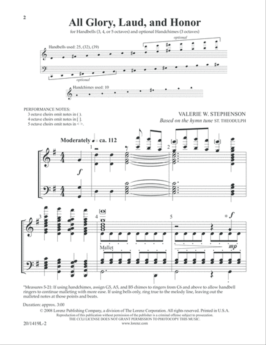 All Glory, Laud, and Honor (Digital Download) 5-Octaves scores gallery preview page 2