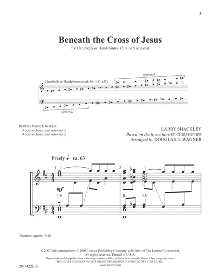 Beneath the Cross of Jesus (Digital Download) 5-Octaves scores gallery preview page 3