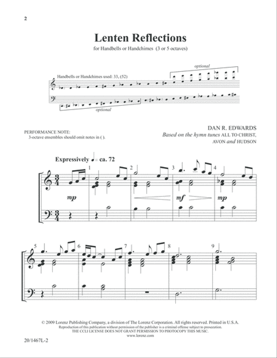 Lenten Reflections (Digital Download) 3-Octaves scores gallery preview page 2