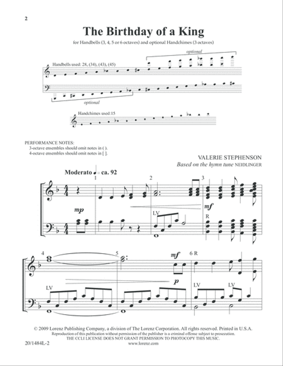 The Birthday of a King (Digital Download) 5-Octaves scores gallery preview page 2