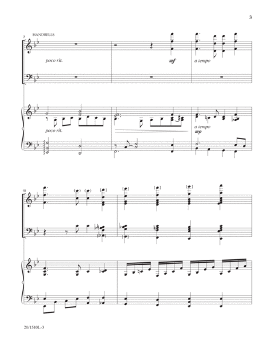 America! God Shed His Grace on Thee - Keyboard/Handbell Score (Digital Download) 5-Octaves scores gallery preview page 3