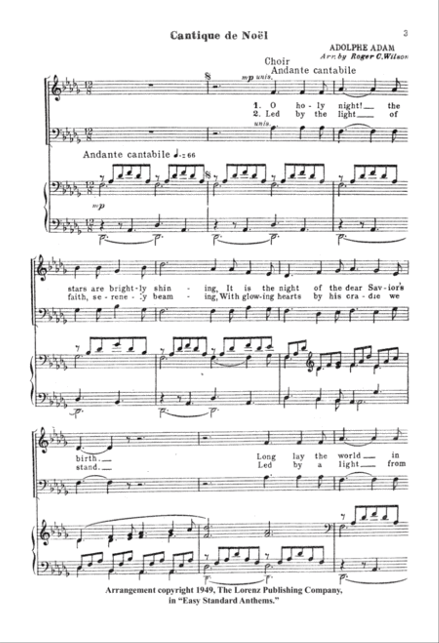 Cantique de Noël (Digital Download) 4-Part scores gallery preview page 3