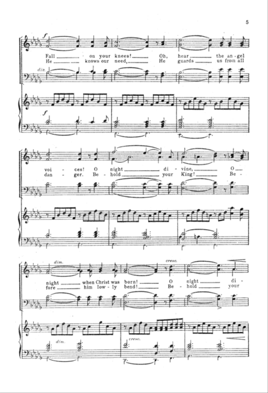 Cantique de Noël (Digital Download) 4-Part scores gallery preview page 5