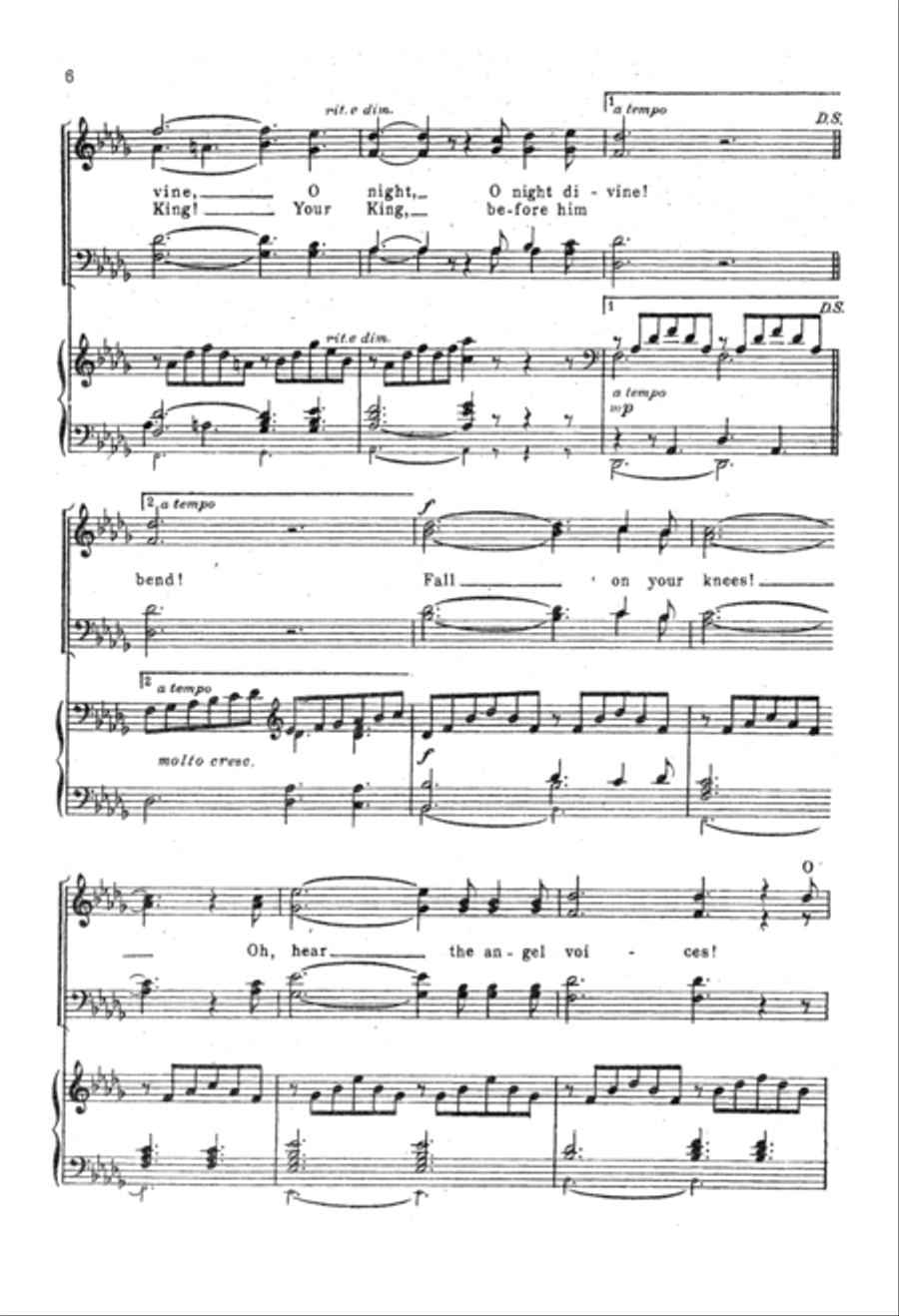 Cantique de Noël (Digital Download) 4-Part scores gallery preview page 6