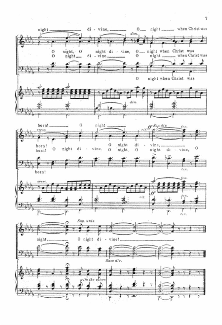Cantique de Noël (Digital Download) 4-Part scores gallery preview page 7