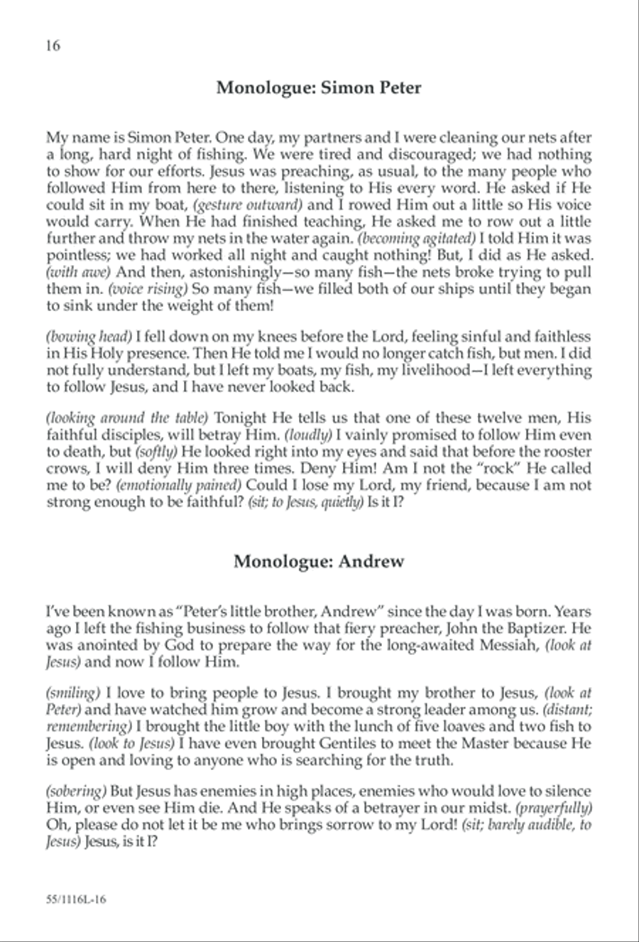 The Living Last Supper (Digital Download) 3-Part scores gallery preview page 16