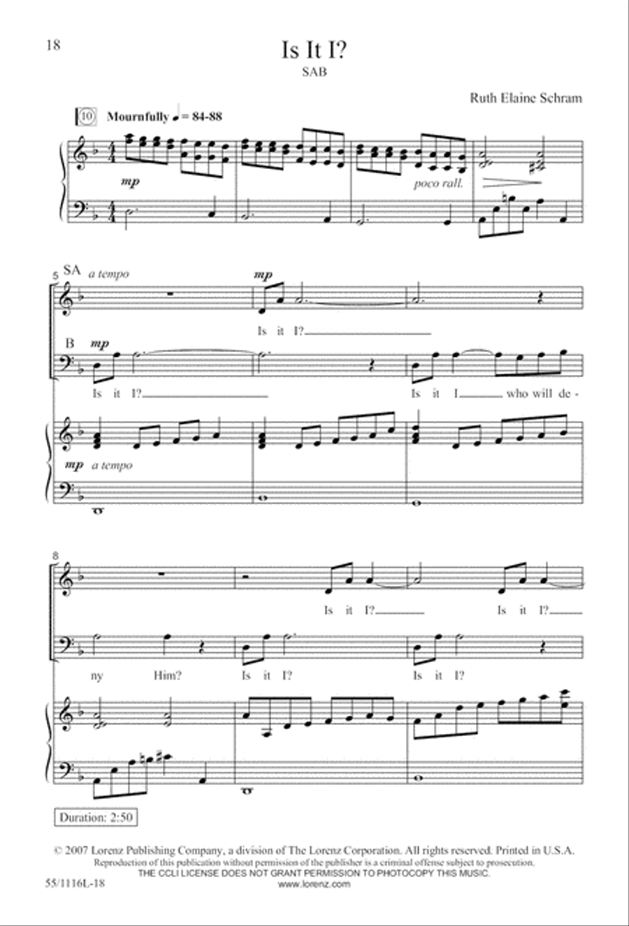 The Living Last Supper (Digital Download) 3-Part scores gallery preview page 18