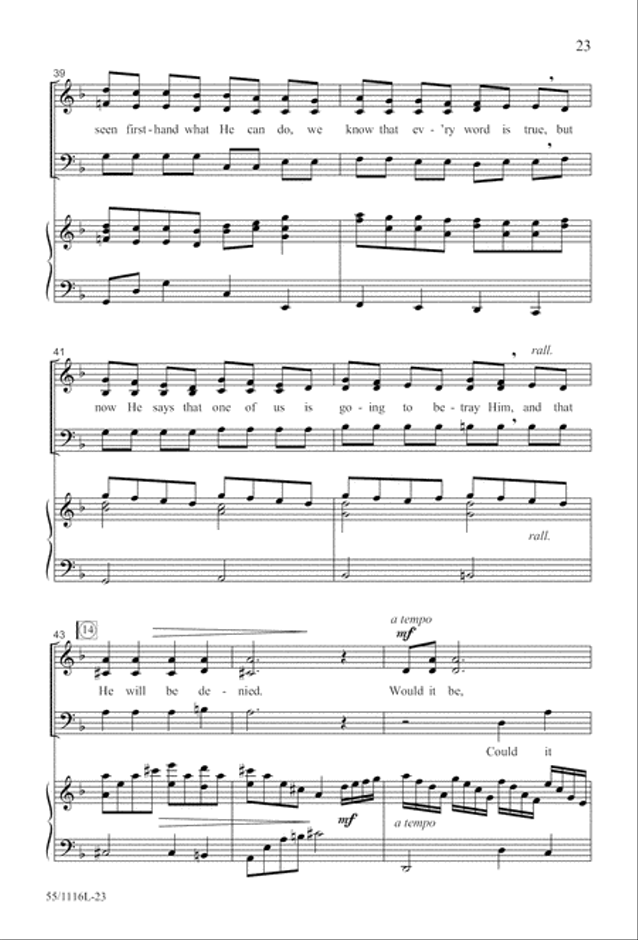 The Living Last Supper (Digital Download) 3-Part scores gallery preview page 23