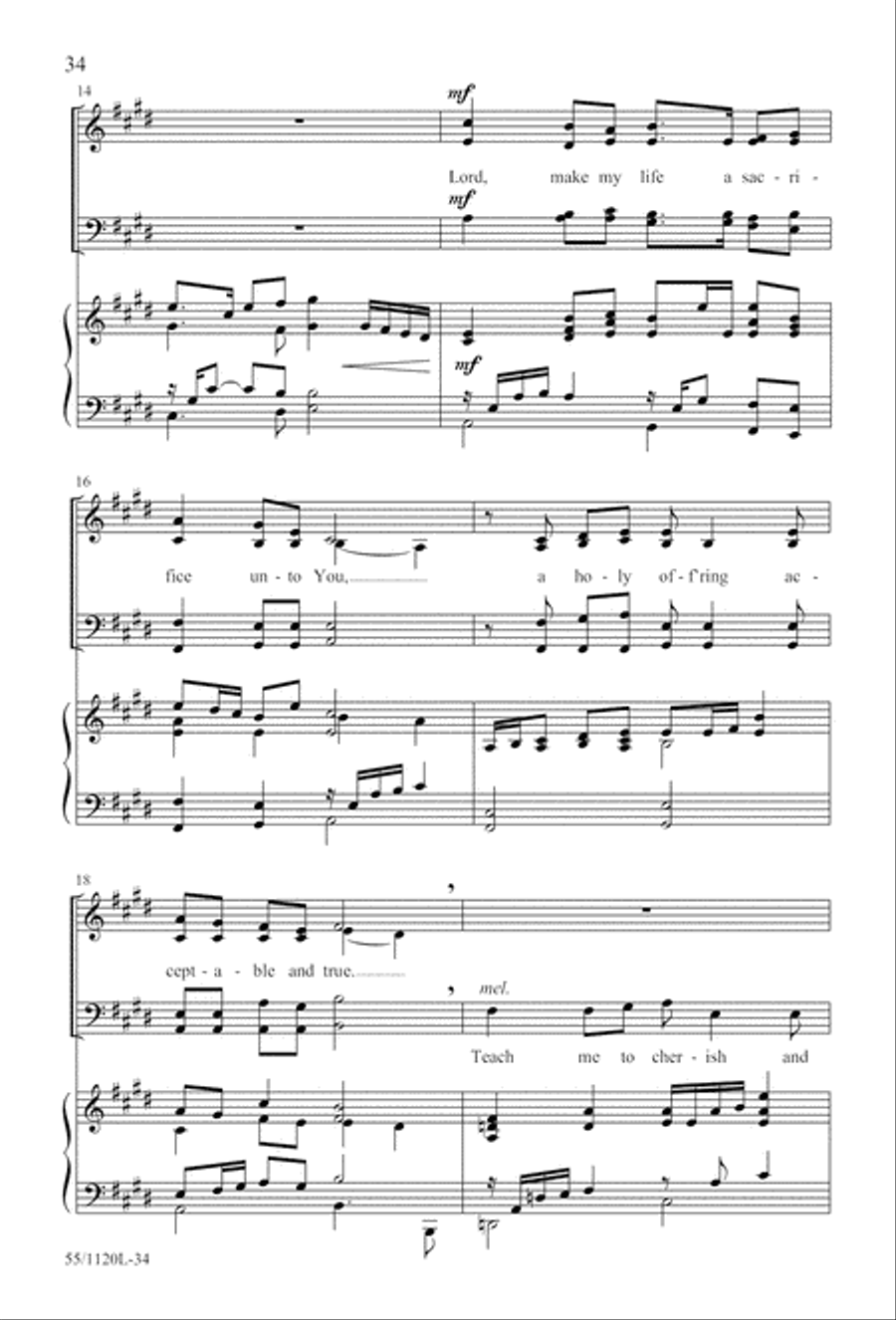 Touched by the Christ (Digital Download) 4-Part scores gallery preview page 34