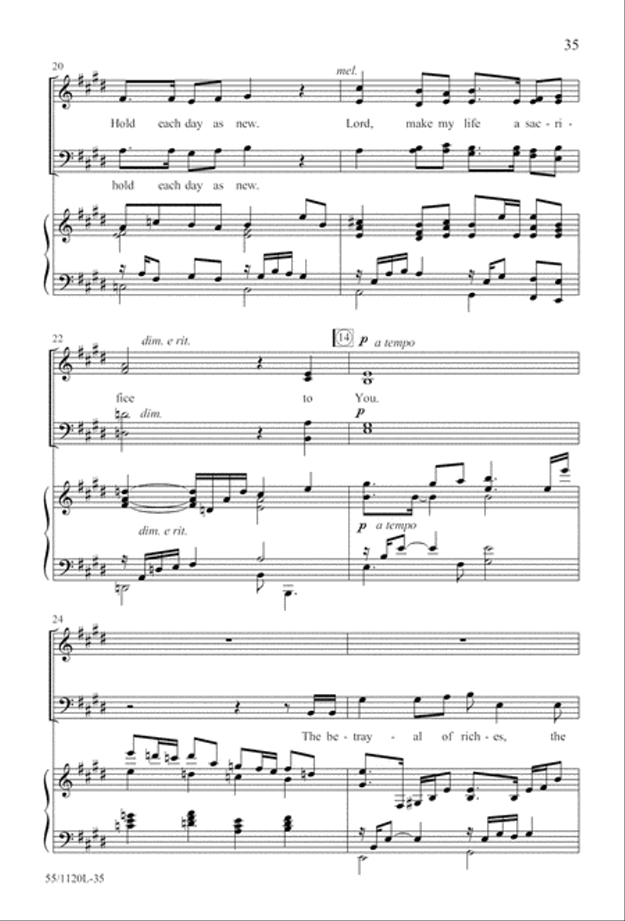 Touched by the Christ (Digital Download) 4-Part scores gallery preview page 35