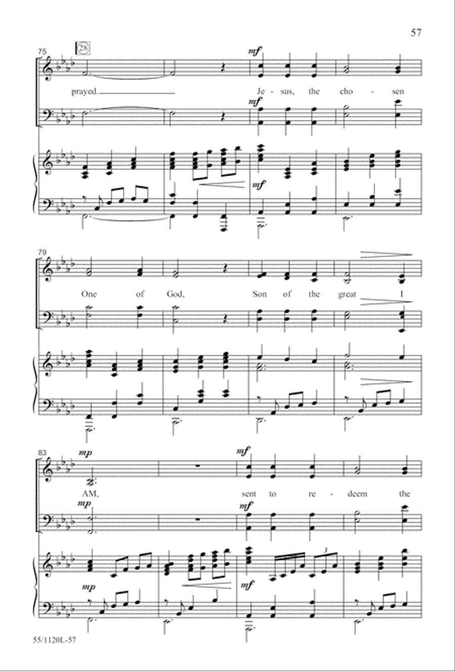 Touched by the Christ (Digital Download) 4-Part scores gallery preview page 57