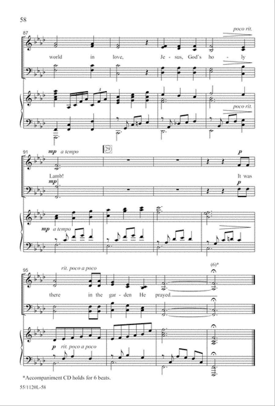 Touched by the Christ (Digital Download) 4-Part scores gallery preview page 58