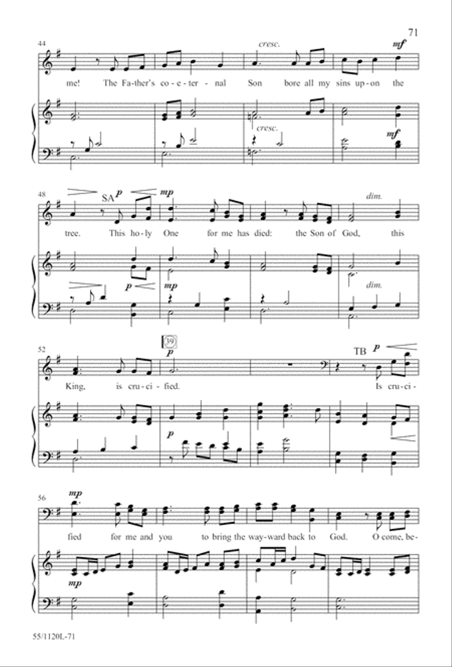 Touched by the Christ (Digital Download) 4-Part scores gallery preview page 71