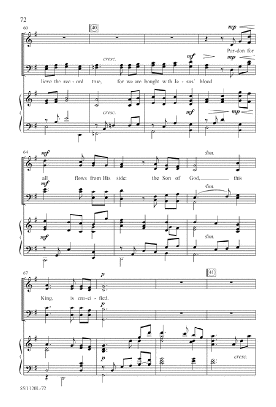 Touched by the Christ (Digital Download) 4-Part scores gallery preview page 72
