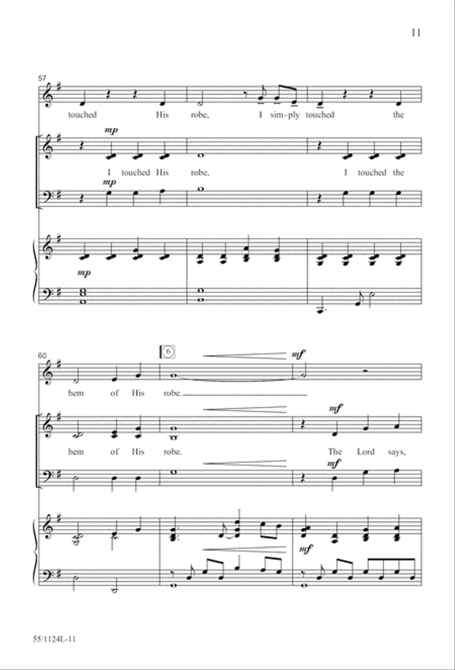 Come, Touch the Robe (Digital Download) 3-Part scores gallery preview page 11