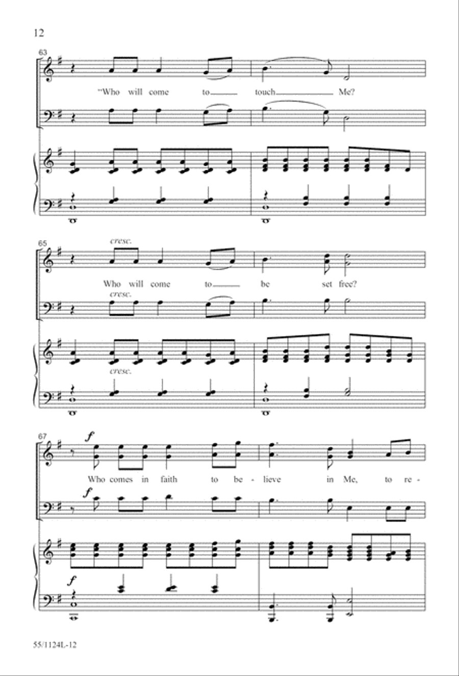 Come, Touch the Robe (Digital Download) 3-Part scores gallery preview page 12