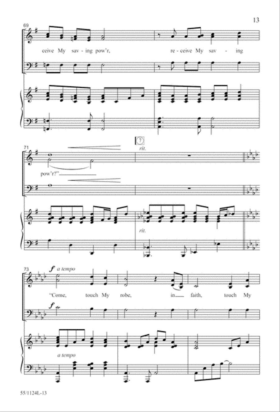 Come, Touch the Robe (Digital Download) 3-Part scores gallery preview page 13