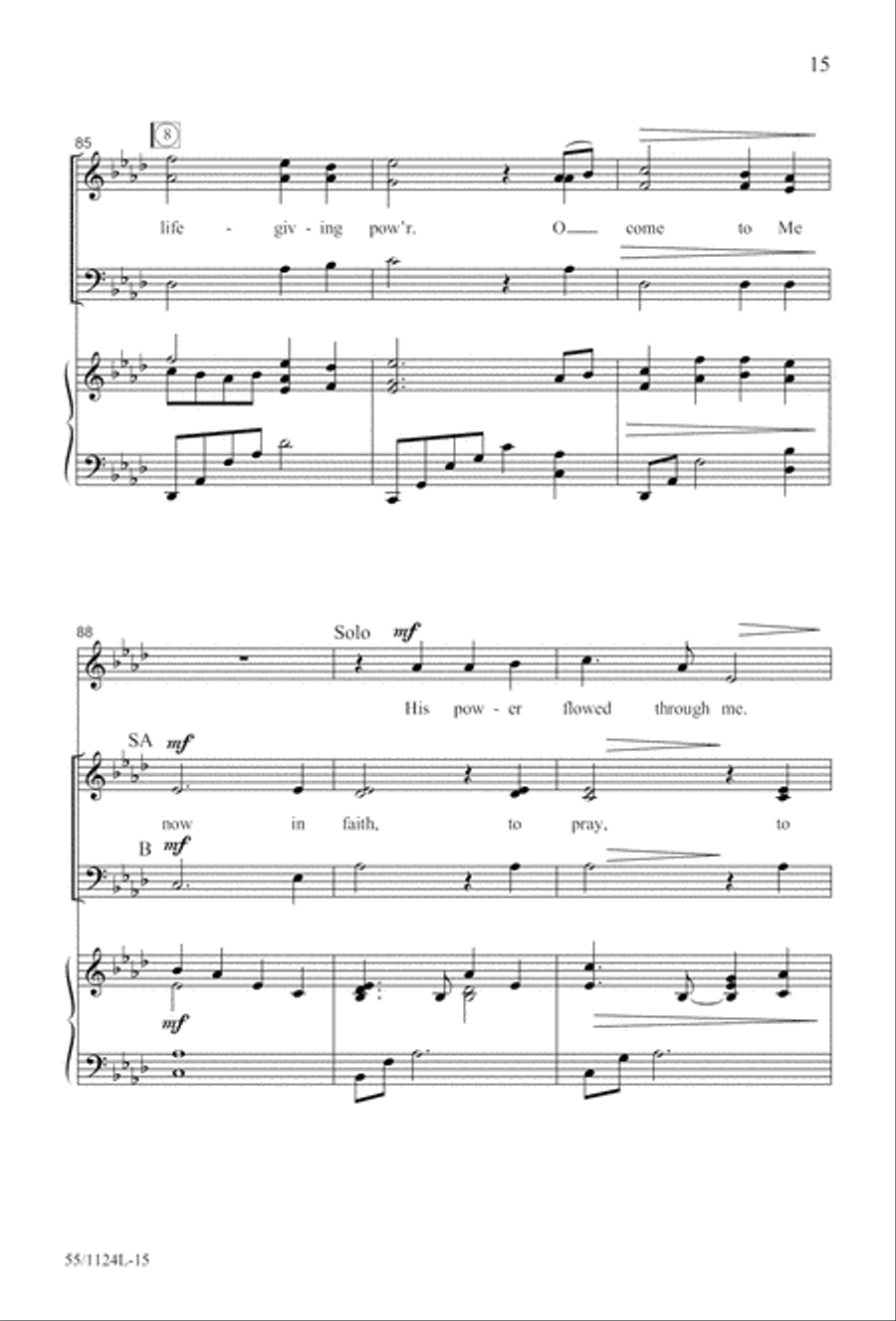Come, Touch the Robe (Digital Download) 3-Part scores gallery preview page 15